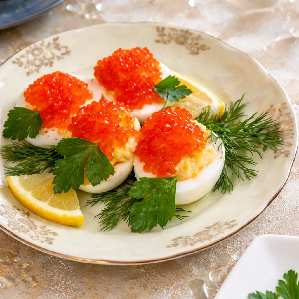 Stuffed Eggs with Caviar
