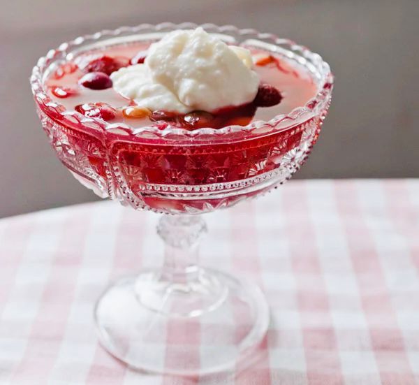 Fruit Kissel with Ice Cream